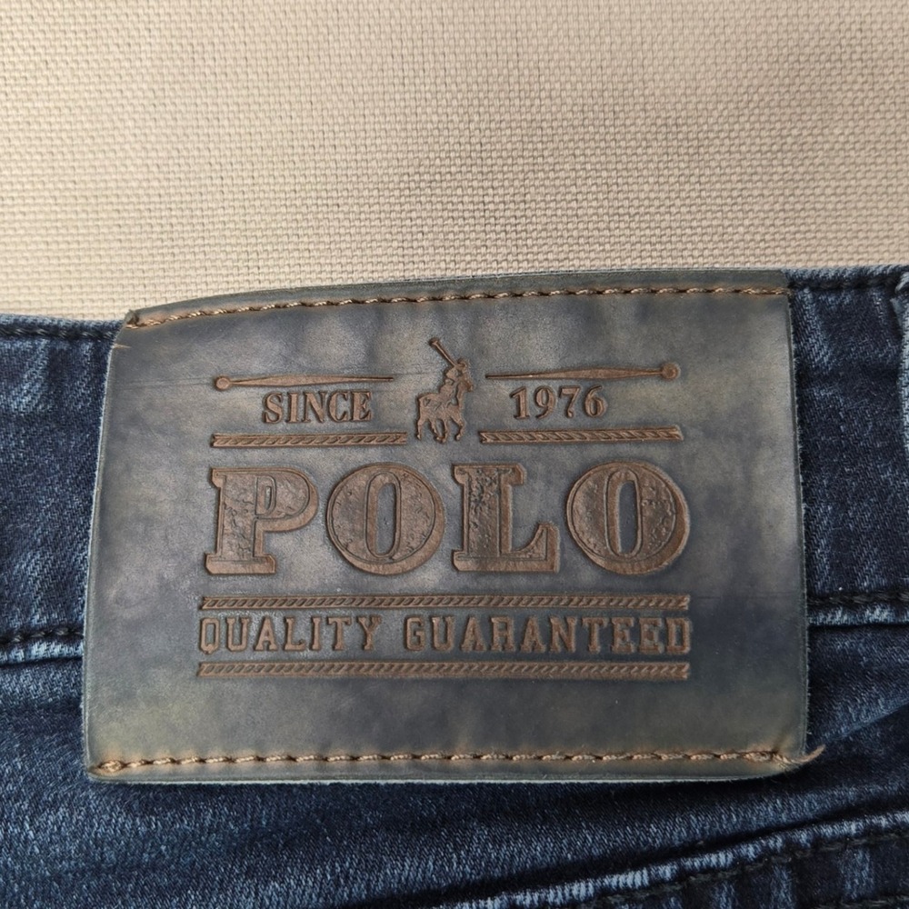 Polo Jeans Simon Slim Straight Dark Wash Denim Pants Blue Mens Size 34 Stretch - Picture 3 of 12